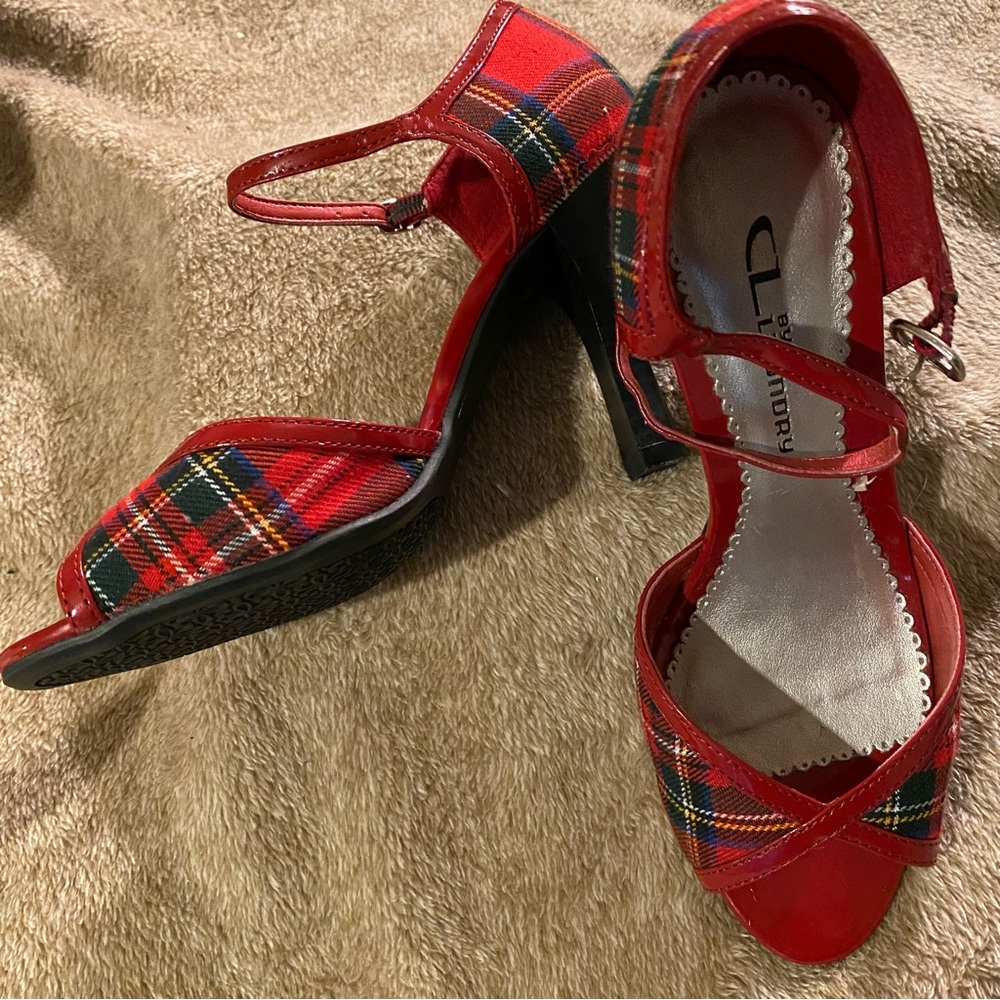 Red Plaid Women's Shoes Christmas